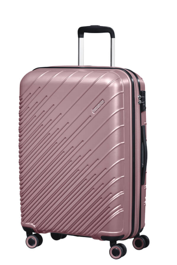 Mala de Viagem Média Speedstar 67cm Expansível 4 Rodas Rosa Ouro