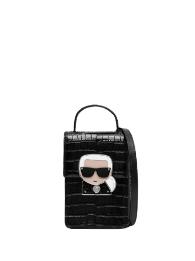 Mala Tiracolo K/Ikonic Croco Preta - Karl Lagerfeld | Mala Tiracolo K/Ikonic Croco Preta | Misscath