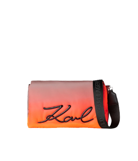 Mala Tiracolo K/Signature Grande Soft Degrade Laranja - Karl Lagerfeld | Mala Tiracolo K/Signature Grande Soft Degrade Laranja | Misscath