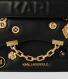 Mala de Tiracolo Mini K/Karl Seven Metal Badges Preta - Karl Lagerfeld | Mala de Tiracolo Mini K/Karl Seven Metal Badges Preta | MISSCATH