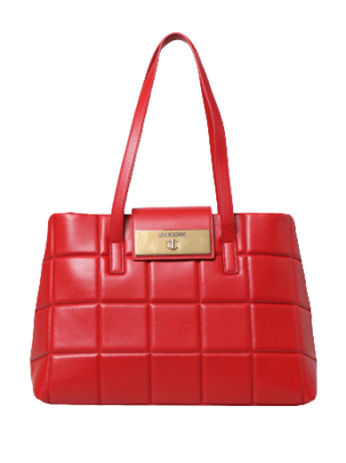 Mala Shopper Logo Quilted Vermelha