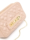 Mala Tiracolo Logo Quilted Mini Bege - Love Moschino | Mala Tiracolo Logo Quilted Mini Bege | Misscath