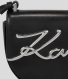 Mala de Ombro K/Signature Saddle Pequena Preta - Karl Lagerfeld | Mala de Ombro K/Signature Saddle Pequena Preta | Misscath