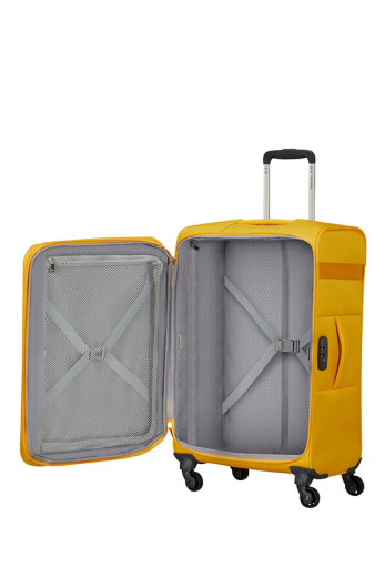 Mala de Viagem CityBeat Média 66cm 4 Rodas Expansível Amarelo Dourado