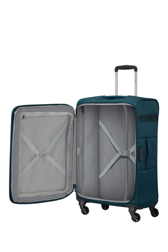 Mala de Viagem CityBeat Média 66cm 4 Rodas Expansível Azul Petróleo