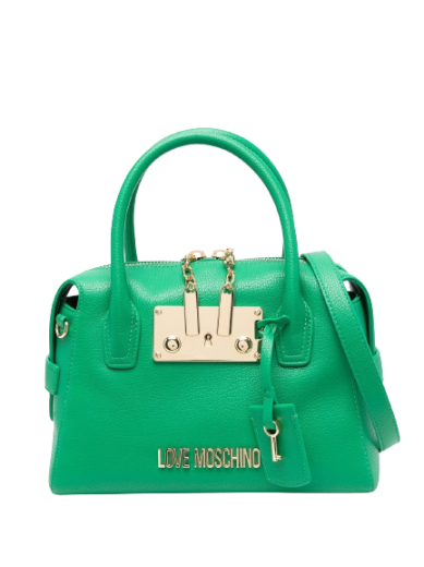 Mala Tiracolo Logo Plaque Verde - Love Moschino | Mala Tiracolo Logo Plaque Verde | Misscath