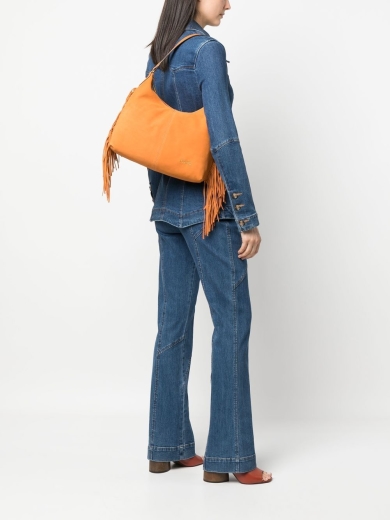 Mala de Ombro Suede Laranja