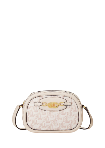 Mala Tiracolo Monogram Jordynn Média Creme/Rosa