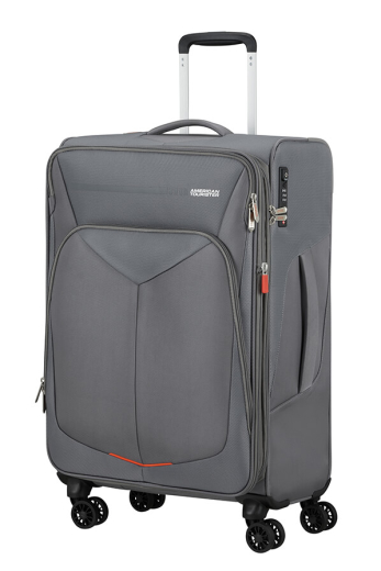 Mala de Viagem Média 67cm c/ 4 Rodas Expansível Cinza Titânio - American Tourister | Mala de Viagem Média 67cm c/ 4 Rodas Expansível Cinza Titânio | Misscath