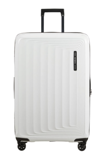 Mala de Viagem Grande Nuon 75cm Expansível 4 Rodas Branco Metálico