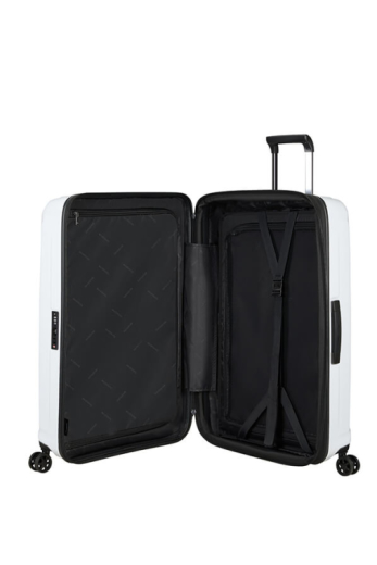 Mala de Viagem Grande Nuon 75cm Expansível 4 Rodas Branco Metálico