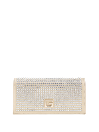 Mala Tiracolo Glided Glamour Strass Bege - Guess | Mala Tiracolo Glided Glamour Strass Bege | Misscath