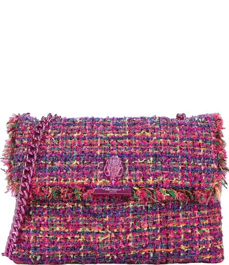 Mala Tiracolo Tweed Kensington Grande Rosa