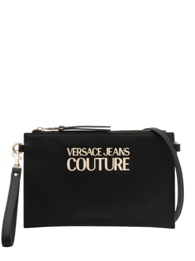 Mala Clutch Logo-Plaque Preta - Versace | Mala Clutch Logo-Plaque Preta | MISSCATH