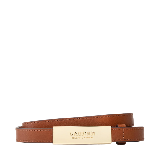 Cinto S New Plaque Skinny Castanho - Ralph Lauren | Cinto S New Plaque Skinny Castanho | Misscath