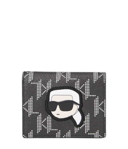 Carteira K/Ikonic Monogram Pequena Preta - Karl Lagerfeld | Carteira K/Ikonic Monogram Pequena Preta | Misscath