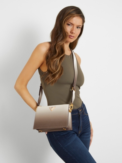 Mala Tiracolo Lossie Saffiano Mini Cinza-Multi