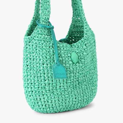 Mala Mão Crochet Pequena Verde
