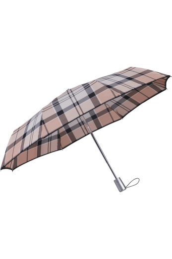 Guarda-Chuva Desdobrável Automático Xadrez Bege