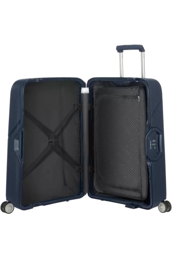 Mala de Viagem Grande 75cm c/ 4 Rodas c/ Fechadura Azul Escuro