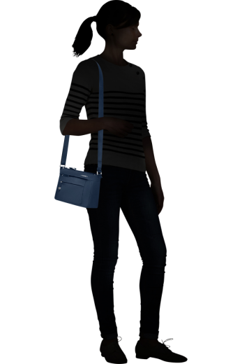 Bolsa de Ombro de Senhora S Azul-Escuro