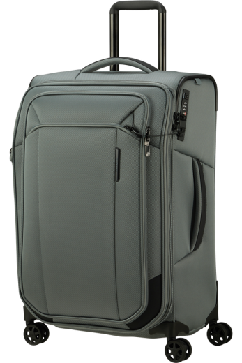 Mala de Viagem Média 67cm 4 Rodas Expansível Verde-Acinzentado