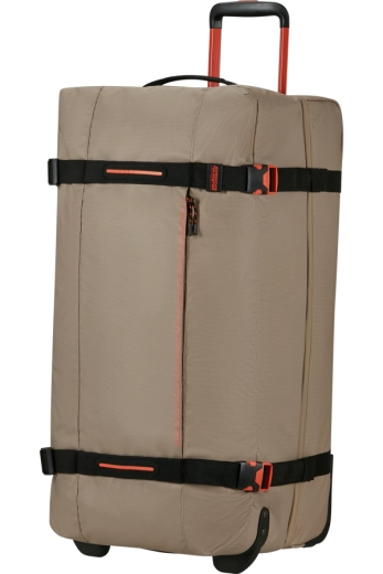 Saco de Viagem Grande 79cm 2 Rodas Bege/Laranja