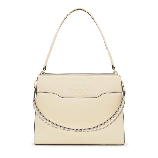 Mala Shopper Média Audree Saffiano Bege