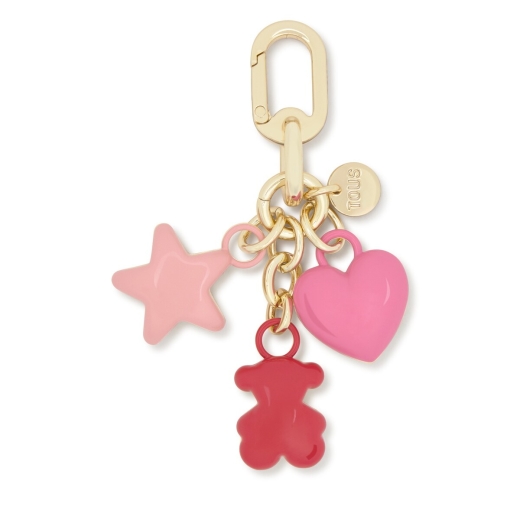 Porta-chaves Puffed Motifs Vermelho e Dourado