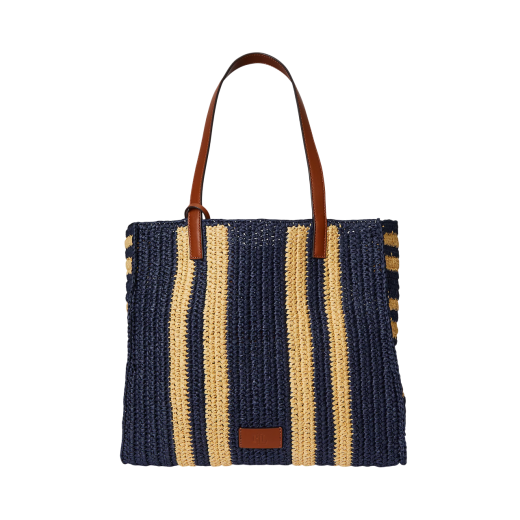 Mala Shopper L Wilow Palha Azul/Amarela