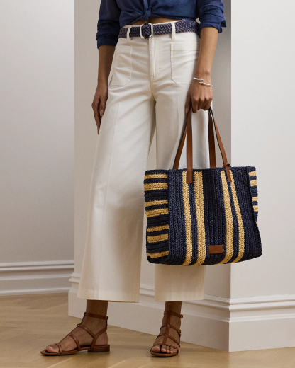 Mala Shopper L Wilow Palha Azul/Amarela