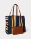 Mala Shopper L Wilow Palha Azul/Amarela - Ralph Lauren | Mala Shopper L Wilow Palha Azul/Amarela | Misscath