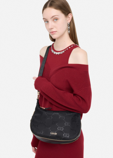 Mala de Ombro Hobo Nylon Preta