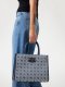 Mala de Mão Tote Neda 4G logo Peony Azul - Guess | Mala de Mão Média Neda 4G logo Peony Azul | MISSCATH