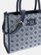 Mala de Mão Tote Neda 4G logo Peony Azul - Guess | Mala de Mão Média Neda 4G logo Peony Azul | MISSCATH
