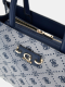 Mala de Mão Tote Neda 4G logo Peony Azul - Guess | Mala de Mão Média Neda 4G logo Peony Azul | MISSCATH