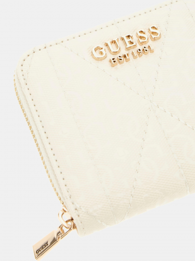 Carteira Pequena Aldina com Logo 4G em Verniz Creme