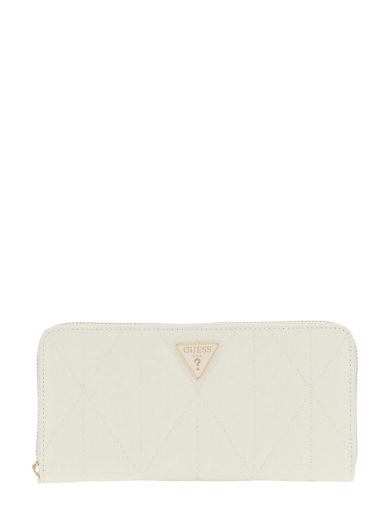 Carteira Grande Aldina com Logo 4G em Verniz Creme