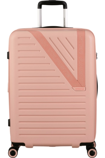 Mala de Viagem Média 66cm Expansível 4 Rodas Areia Rosa
