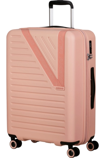 Mala de Viagem Média 66cm Expansível 4 Rodas Areia Rosa