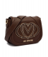 Mala de Ombro Gold Logo Castanha - Love Moschino | Mala de Ombro Gold Logo Castanha | MissCath