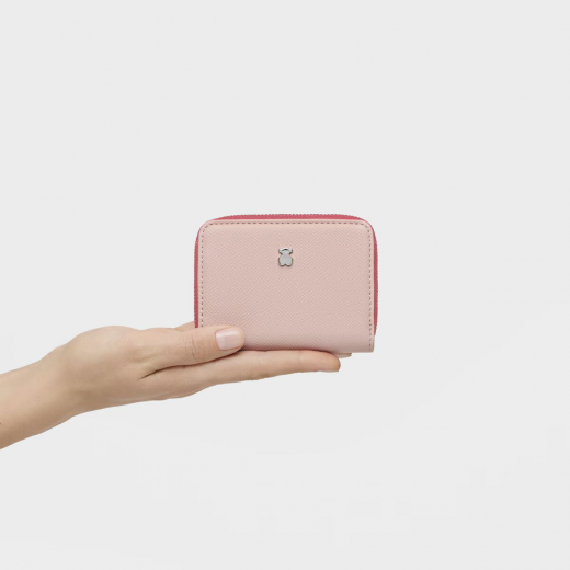 Porta-Moedas Médio New Dubai Rosa e Bege