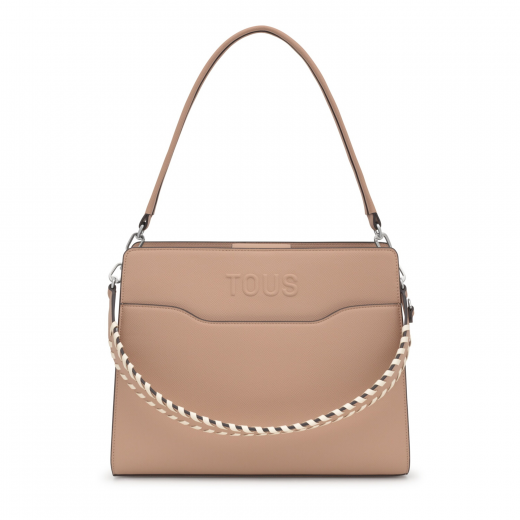 Mala Shopper Média Audree Saffiano Taupe