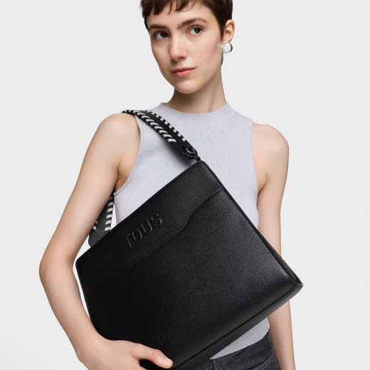 Mala Shopper Média Audree Saffiano Preta