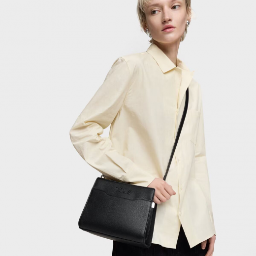 Mala Shopper Pequena Audree Saffiano Preto