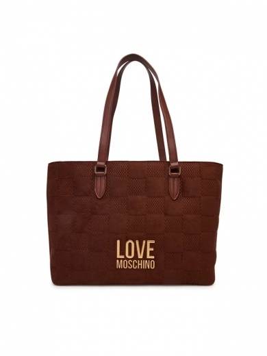 Mala Shopper Logo Plaque Castanha