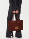 Mala Shopper Logo Plaque Castanha - Love Moschino | Mala Shopper Logo Plaque Castanha | MissCath