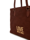 Mala Shopper Logo Plaque Castanha - Love Moschino | Mala Shopper Logo Plaque Castanha | MissCath