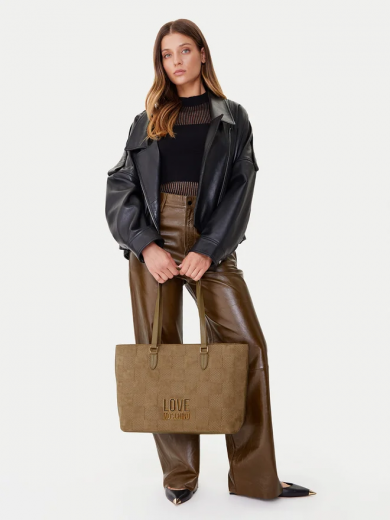 Mala Shopper Logo Plaque Bege