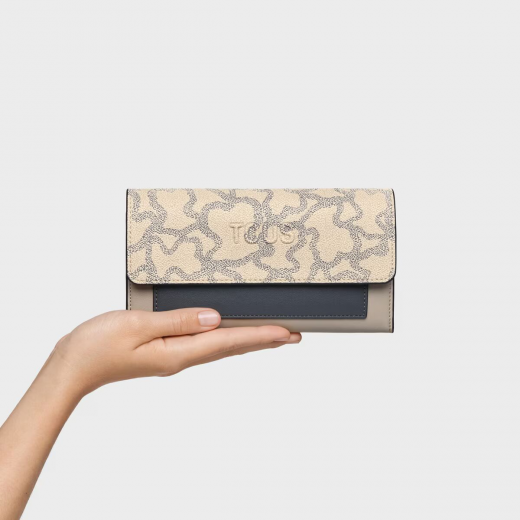 Carteira Grande Flap Kaos Icon Taupe